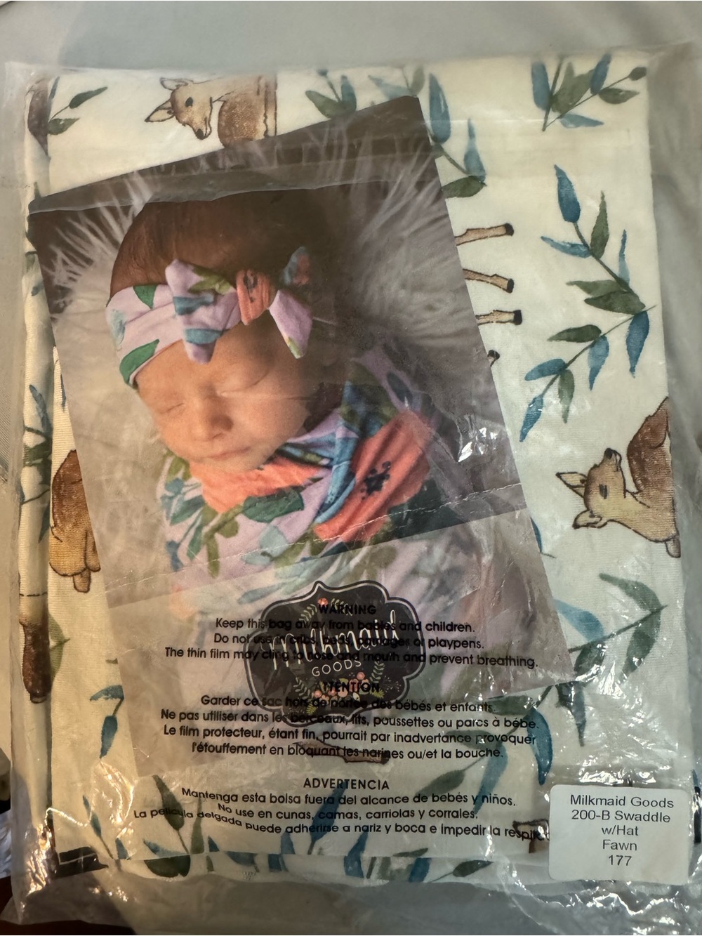 NEW Milkmaid Goods Swaddle Blanket and Hat